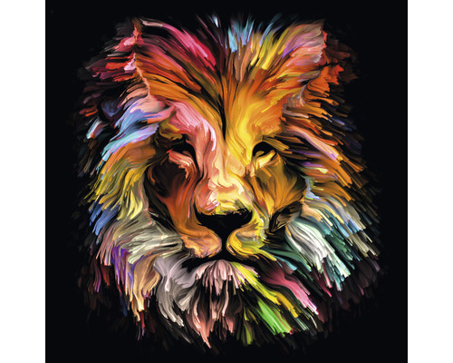 Skleněný obraz Colorful Lion Head 30x30