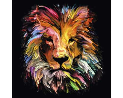 Skleněný obraz Colorful Lion Head 30x30 Skleněný obraz Colorful Lion Head 30x30