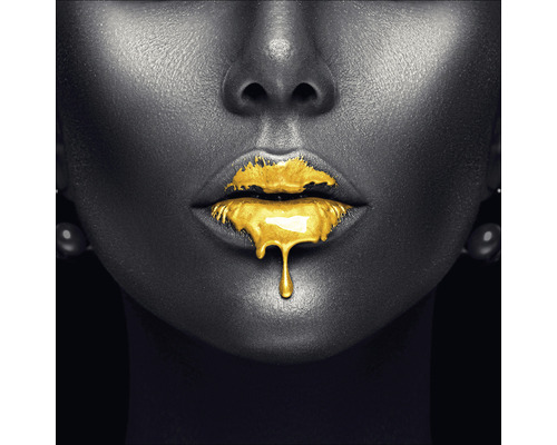 Skleněný obraz Golden Lips II 30x30 cm Skleněný obraz Golden Lips II 30x30 cm