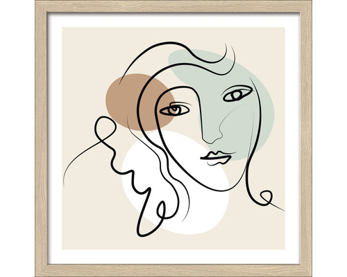 Obraz v rámu Line art faces I 33x33 cm Obraz v rámu Line art faces I 33x33 cm