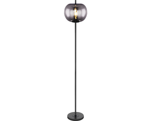 Stojací lampa Globo 15345S Blacky E27 60W černá, kouřové sklo