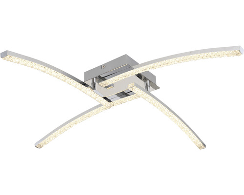 LED stropní svítidlo Globo 67169-24IP Jules 24 W 1500 lm 2700-4000-6000 K chrom Stropní svítidlo s krystaly a zakřivenými chromovými rameny