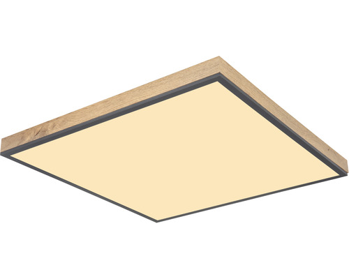 LED stropní svítidlo Globo 416080WD3 Doro 36 W 2250 lm 3000 K grafit/hnědý Čtvercové stropní svítidlo s dřevěným rámem