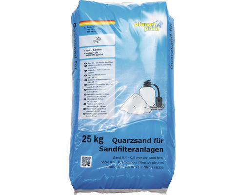 Balení křemičitého písku pro pískové filtrační systémy, 25 kilogramů, zrnitost 0,4 až 0,8 milimetru