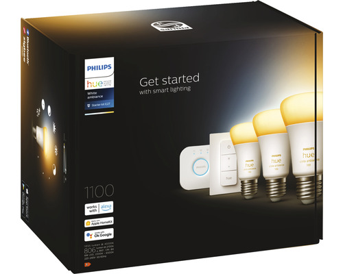 Balení startovací sady Philips Hue White Ambiance E27