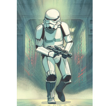 Ilustrace Stormtroopera s blasterem na chodbě