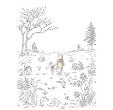 Ilustrace Medvídka Pú a Prasátka v krajině