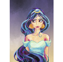 Ilustrace mladé ženy s náušnicemi a čelenkou