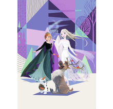 Ilustrace s Annou, Elsou, Olafem a Svenem z Ledového království