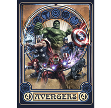 Ilustrace Avengers s několika superhrdiny