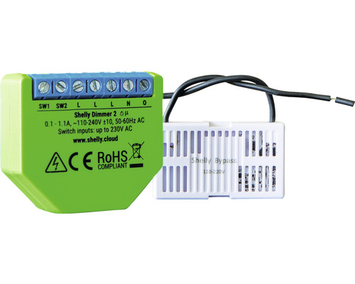 Shelly Dimmer 2 s Shelly Bypass pro ovládání světla