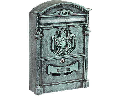 Ocelová poštovní rustikální schránka BK.301.ZEP s hliníkovým čelem, 
barva zelená