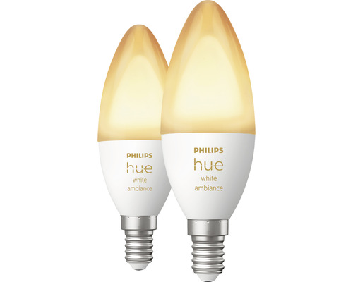 Dvě žárovky Philips Hue White Ambiance s paticí E14