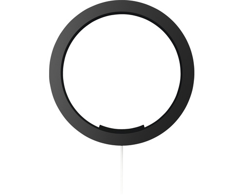 Černé kruhové svítidlo s kabelem