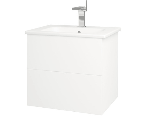 Koupelnová skříňka s umyvadlem Dřevojas Variante 57x52 cm bílá lesklá umyvadlo Euphoria 159726