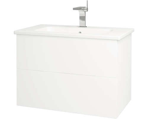 Koupelnová skříňka s umyvadlem Dřevojas Variante 74x52 cm bílá lesklá umyvadlo Euphoria 160258