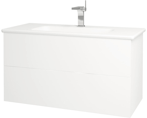 Koupelnová skříňka s umyvadlem Dřevojas Variante 96x52 cm bílá lesklá umyvadlo Euphoria 160838