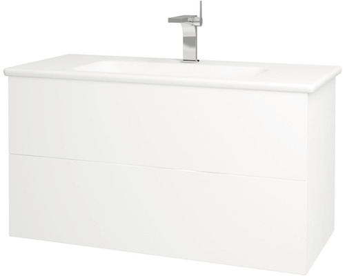 Koupelnová skříňka s umyvadlem Variante 96x52 cm bílá lesklá umyvadlo Euphoria 160838 Koupelnová skříňka s umyvadlem Variante 96x52 cm bílá lesklá umyvadlo Euphoria 160838
