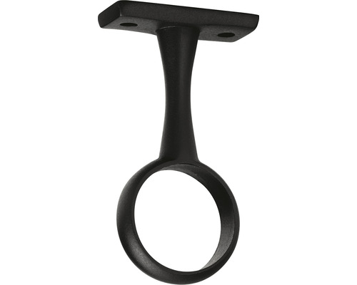 Držák šatní tyče Ø 25 mm, průběžný, černý