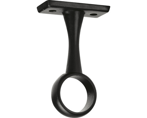 Držák šatní tyče Ø 20mm, průběžný, černý