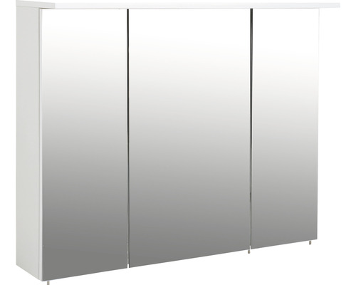 Zrcadlová skříňka s osvětlením Möbelpartner Profil 100,5 x 16 x 72,3 cm bílá Zrcadlová skříňka se třemi dvířky do koupelny