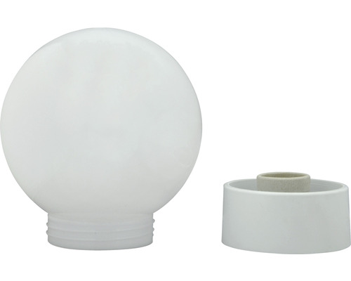 Bílá skleněná koule pro svítidlo s objímkou