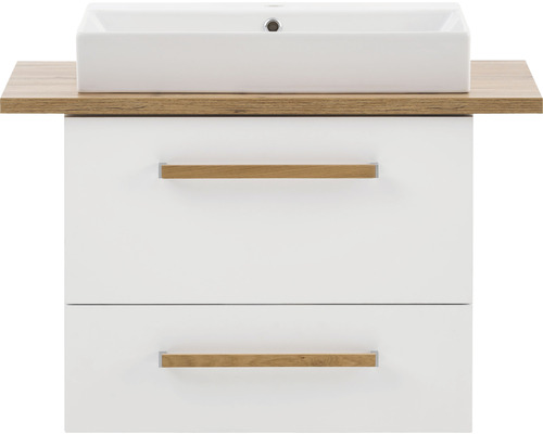 Skříňka pod umyvadlo se dvěma zásuvkami, umyvadlová deska a umyvadlo na desku