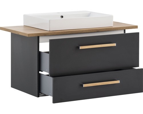 Skříňka pod umyvadlo se dvěma zásuvkami a umyvadlem na desku