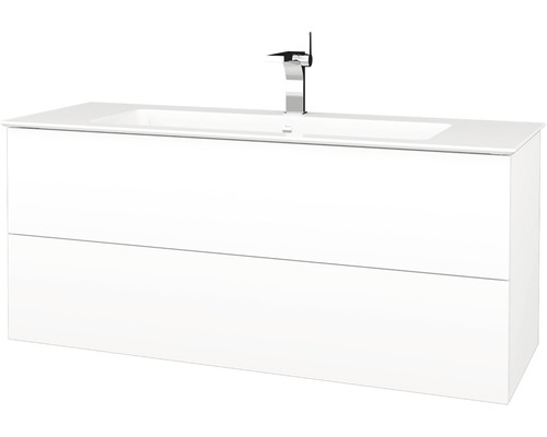 Koupelnová skříňka s umyvadlem Dřevojas Variante 120x52 cm bílá lesklá umyvadlo Pura 408411