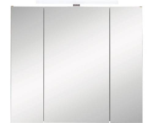 Zrcadlová skříňka se třemi dvířky a osvětlením do koupelny