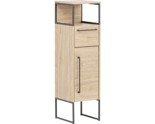 Koupelnová skříňka nízká Möbelpartner Limone dub světlý 30,4 x 112,5 x 33,1 cm Skříňka s jednou zásuvkou a jedněmi dvířky