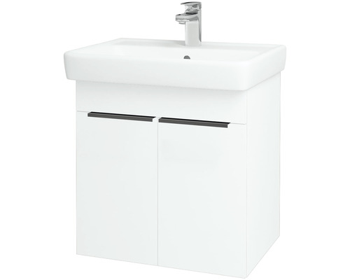 Koupelnová skříňka s umyvadlem Dřevojas Q 54,5x56 cm bílá lesklá umyvadlo Dreja Q 12734