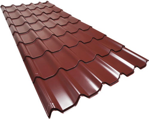 Střešní taška z kovu s cihlovým vzorem