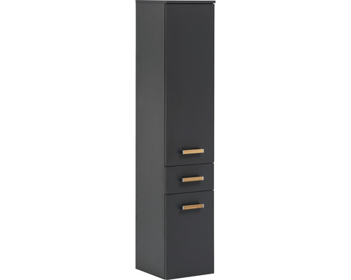 Koupelnová skříňka vysoká Möbelpartner Duo antracit 32,7 x 160,1 x 35,3 cm Vysoká skříňka s dvířky a zásuvkami do koupelny