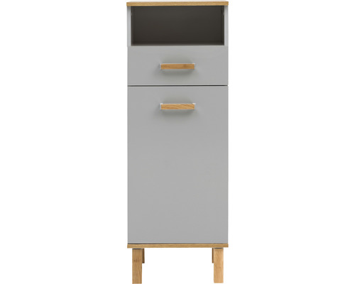 Vysoká skříňka s jednou zásuvkou a otevřenou přihrádkou