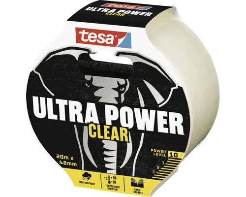 Tesa Ultra Power Clear lepicí páska, 20 metrů krát 48 milimetrů, odolná proti povětrnostním vlivům a teplotám