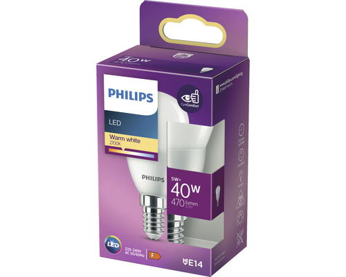 Žárovka Philips LED, teplá bílá, 40 W, patice E14, v balení