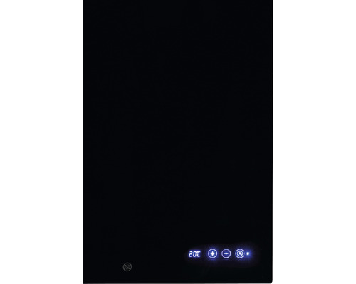 Černá topná deska s digitálním ukazatelem teploty a ovládacími tlačítky