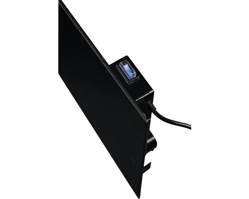 Černá topná deska s vypínačem a napájecím kabelem