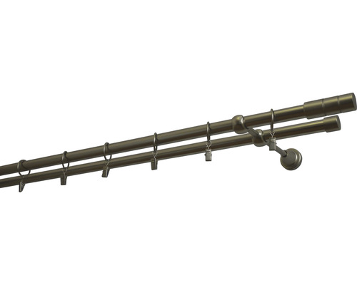 Dvojitá garnýž sada Válec Ø 16 mm 300 cm satén