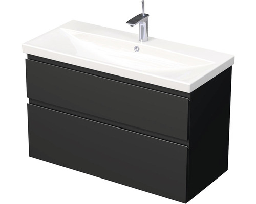 Koupelnová skříňka s umyvadlem Intedoor LANDAU 100x65 cm černá matná