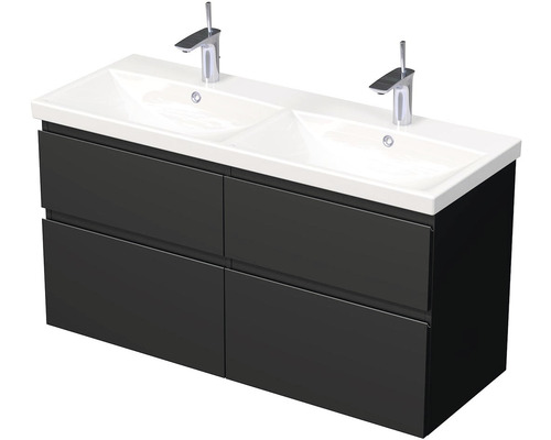 Koupelnová skříňka s umyvadlem Intedoor LANDAU 120x65 cm černá matná