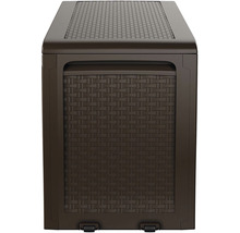 Plastový úložný box s kolečky a pleteným designem