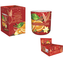 Vonná svíčka Christmas Fruit Garden v krabičce a v regálu
