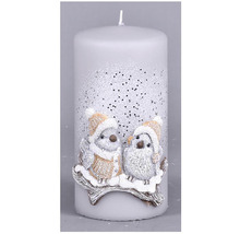 Dekorativní sloupová svíčka s motivem ptáčka pro slavnostní příležitosti