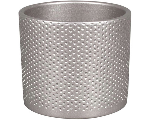 Obal na květináč keramický ZEUS DOTS CHRISTMAS Ø 17 cm lesklý chrom zlatý Válcovitý květináč s nopkovou strukturou