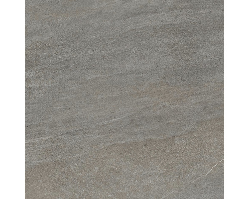 Šedá podlahová dlaždice s kamenným vzhledem.