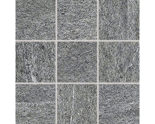 Dlažba imitace kamene Outtec tmavě šedá 9,8x9,8x1 cm