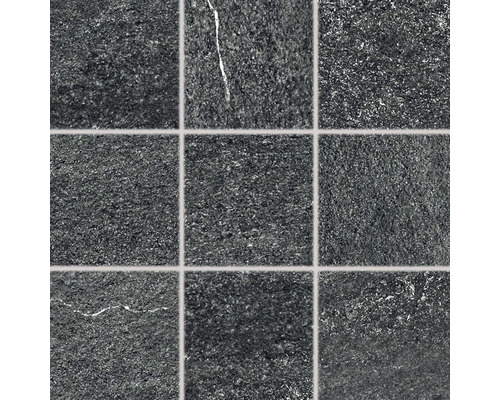 Dlažba imitace kamene Outtec černá 9,8x9,8x1 cm