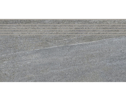 Slínková dlaždice na schody s rýhovaným povrchem pro protiskluznost